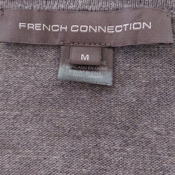 French Connection V-Neck Dress in Gray with Short Sleeves Size Medium - Picture 7 of 7